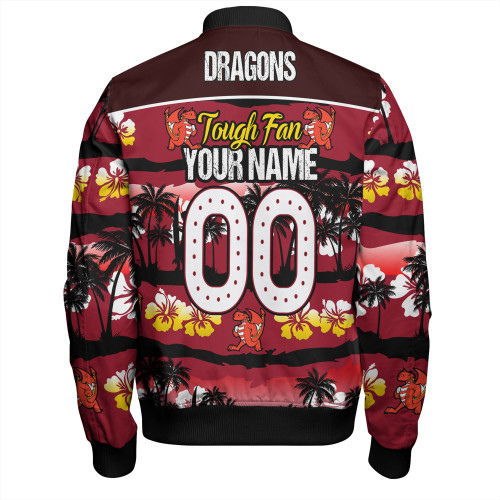 St. George Illawarra Dragons Bomber Jacket - Eat Sleep Repeat With Tropical Patterns St. George Illawarra Dragons Bomber Jacket - Eat Sleep Repeat With Tropical Patterns
