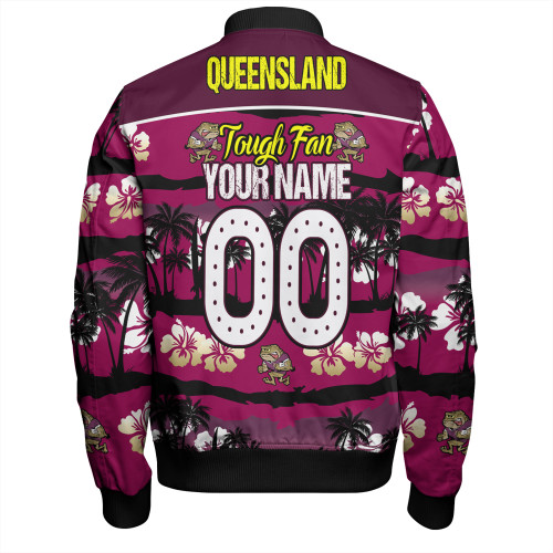 Cane Toads Sport Bomber Jacket - Eat Sleep Repeat With Tropical Patterns Cane Toads Sport Bomber Jacket - Eat Sleep Repeat With Tropical Patterns