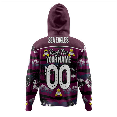 Manly Warringah Sea Eagles Hoodie - Eat Sleep Repeat With Tropical Patterns Manly Warringah Sea Eagles Hoodie - Eat Sleep Repeat With Tropical Patterns