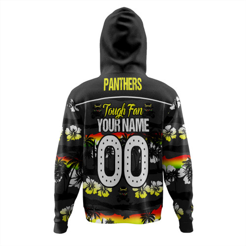 Penrith Panthers Hoodie - Eat Sleep Repeat With Tropical Patterns Penrith Panthers Hoodie - Eat Sleep Repeat With Tropical Patterns