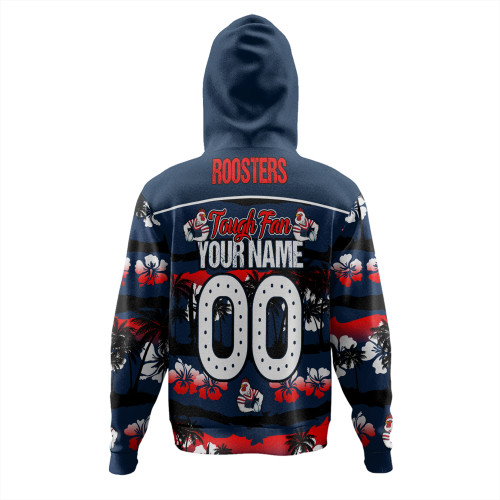 Sydney Roosters Hoodie - Eat Sleep Repeat With Tropical Patterns Sydney Roosters Hoodie - Eat Sleep Repeat With Tropical Patterns
