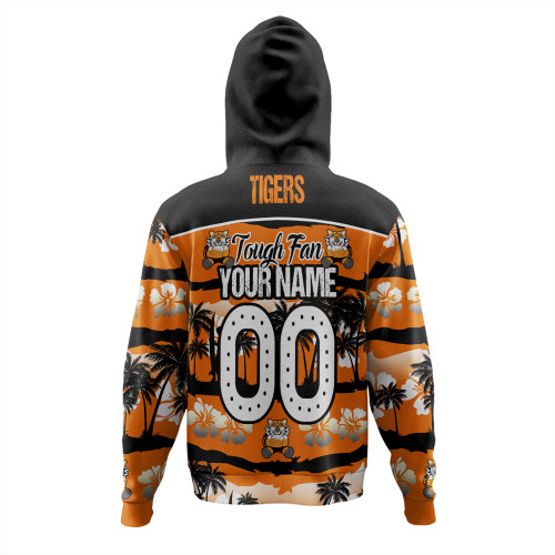 Wests Tigers Hoodie - Eat Sleep Repeat With Tropical Patterns Wests Tigers Hoodie - Eat Sleep Repeat With Tropical Patterns