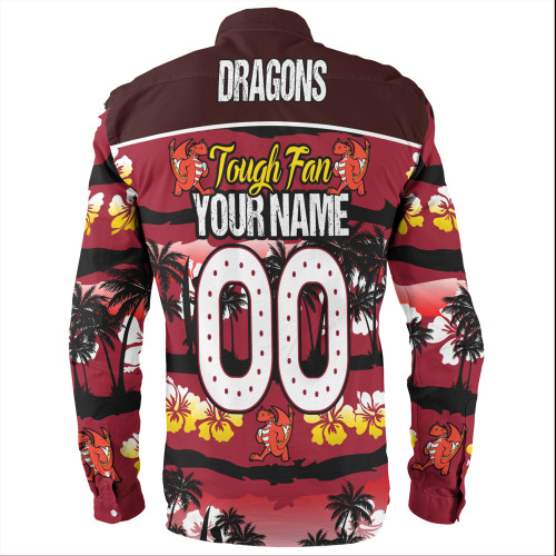 St. George Illawarra Dragons Long Sleeve Shirt - Eat Sleep Repeat With Tropical Patterns St. George Illawarra Dragons Long Sleeve Shirt - Eat Sleep Repeat With Tropical Patterns