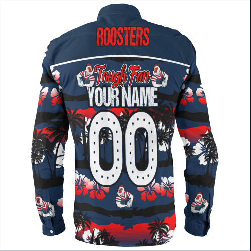 Sydney Roosters Long Sleeve Shirt - Eat Sleep Repeat With Tropical Patterns Sydney Roosters Long Sleeve Shirt - Eat Sleep Repeat With Tropical Patterns