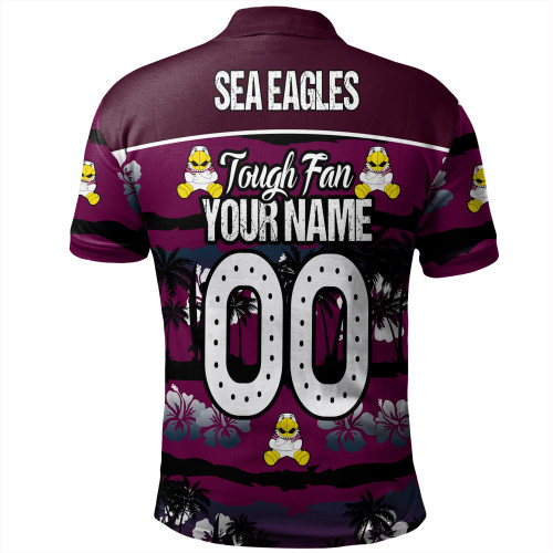 Manly Warringah Sea Eagles Polo Shirt - Eat Sleep Repeat With Tropical Patterns Manly Warringah Sea Eagles Polo Shirt - Eat Sleep Repeat With Tropical Patterns