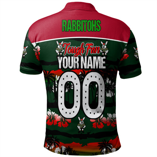 South Sydney Rabbitohs Polo Shirt - Eat Sleep Repeat With Tropical Patterns South Sydney Rabbitohs Polo Shirt - Eat Sleep Repeat With Tropical Patterns