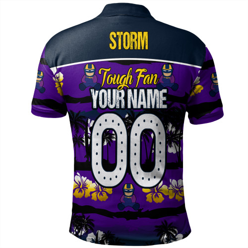 Melbourne Storm Polo Shirt - Eat Sleep Repeat With Tropical Patterns