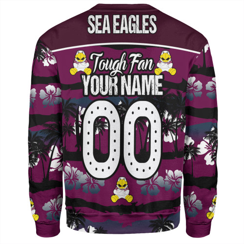 Manly Warringah Sea Eagles Sweatshirt - Eat Sleep Repeat With Tropical Patterns Manly Warringah Sea Eagles Sweatshirt - Eat Sleep Repeat With Tropical Patterns