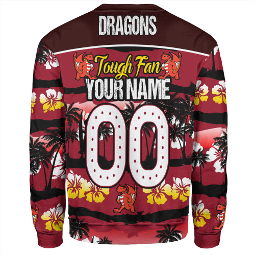 St. George Illawarra Dragons Sweatshirt - Eat Sleep Repeat With Tropical Patterns St. George Illawarra Dragons Sweatshirt - Eat Sleep Repeat With Tropical Patterns