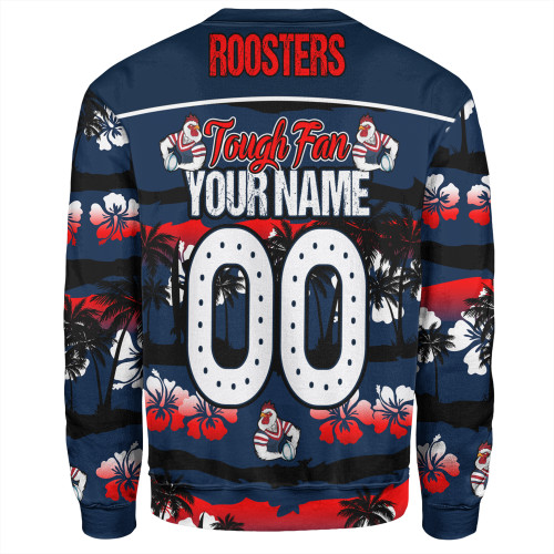 Sydney Roosters Sweatshirt - Eat Sleep Repeat With Tropical Patterns Sydney Roosters Sweatshirt - Eat Sleep Repeat With Tropical Patterns