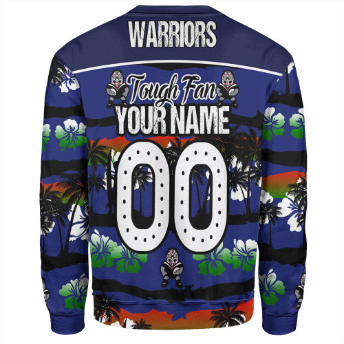 New Zealand Warriors Sport Sweatshirt - Eat Sleep Repeat With Tropical Patterns New Zealand Warriors Sport Sweatshirt - Eat Sleep Repeat With Tropical Patterns