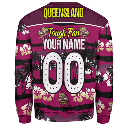 Cane Toads Sport Sweatshirt - Eat Sleep Repeat With Tropical Patterns Cane Toads Sport Sweatshirt - Eat Sleep Repeat With Tropical Patterns