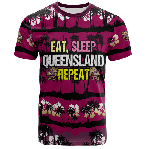 Cane Toads Sport T-Shirt - Eat Sleep Repeat With Tropical Patterns