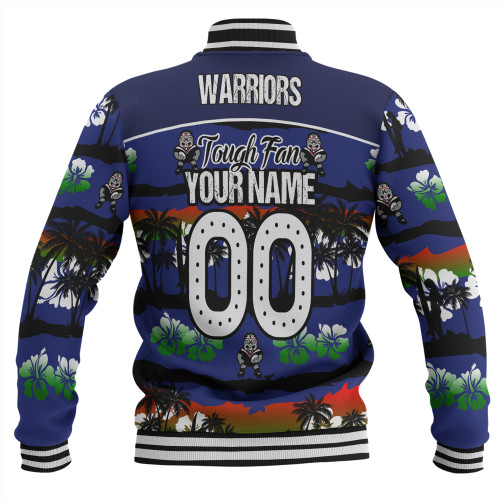 New Zealand Warriors Sport Baseball Jacket - Eat Sleep Repeat With Tropical Patterns New Zealand Warriors Sport Baseball Jacket - Eat Sleep Repeat With Tropical Patterns