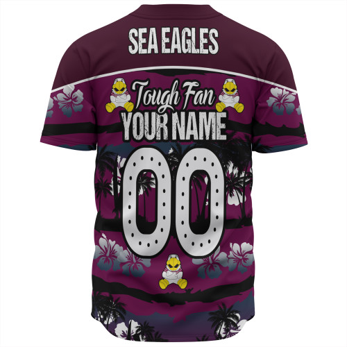 Manly Warringah Sea Eagles Baseball Shirt - Eat Sleep Repeat With Tropical Patterns Manly Warringah Sea Eagles Baseball Shirt - Eat Sleep Repeat With Tropical Patterns