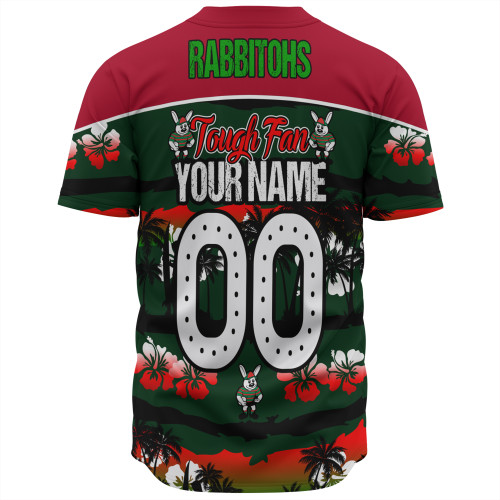 South Sydney Rabbitohs Baseball Shirt - Eat Sleep Repeat With Tropical Patterns South Sydney Rabbitohs Baseball Shirt - Eat Sleep Repeat With Tropical Patterns