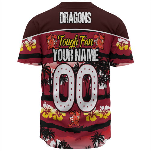 St. George Illawarra Dragons Baseball Shirt - Eat Sleep Repeat With Tropical Patterns St. George Illawarra Dragons Baseball Shirt - Eat Sleep Repeat With Tropical Patterns