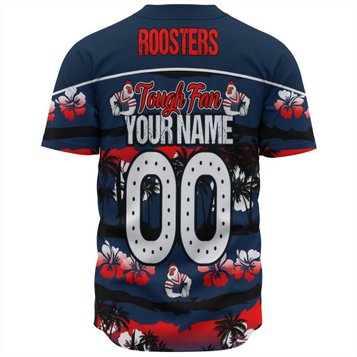 Sydney Roosters Baseball Shirt - Eat Sleep Repeat With Tropical Patterns Sydney Roosters Baseball Shirt - Eat Sleep Repeat With Tropical Patterns