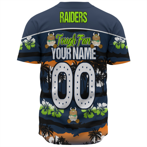 Canberra Raiders Baseball Shirt - Eat Sleep Repeat With Tropical Patterns Canberra Raiders Baseball Shirt - Eat Sleep Repeat With Tropical Patterns