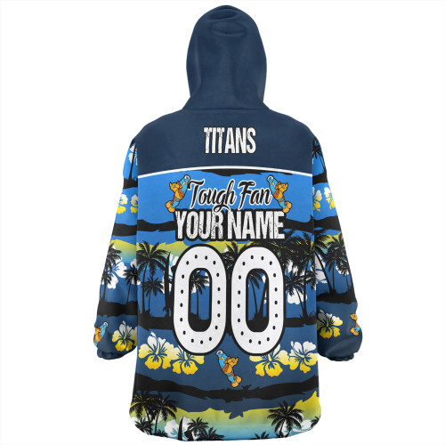 Gold Coast Titans Sport Snug Hoodie - Eat Sleep Repeat With Tropical Patterns Gold Coast Titans Sport Snug Hoodie - Eat Sleep Repeat With Tropical Patterns