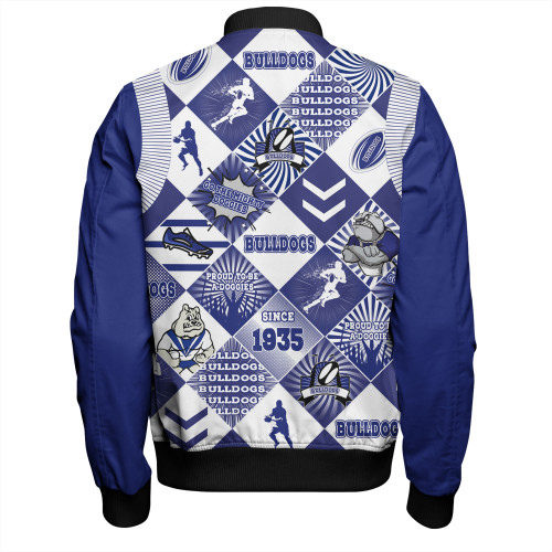 Canterbury-Bankstown Bulldogs Bomber Jacket - Argyle Patterns Style Tough Fan Rugby For Life Canterbury-Bankstown Bulldogs Bomber Jacket - Argyle Patterns Style Tough Fan Rugby For Life