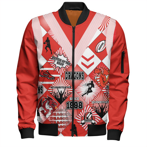 St. George Illawarra Dragons Bomber Jacket - Argyle Patterns Style Tough Fan For Life