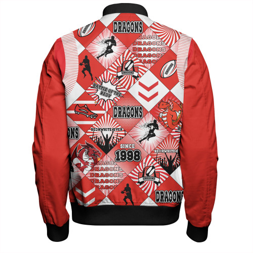 St. George Illawarra Dragons Bomber Jacket - Argyle Patterns Style Tough Fan For Life