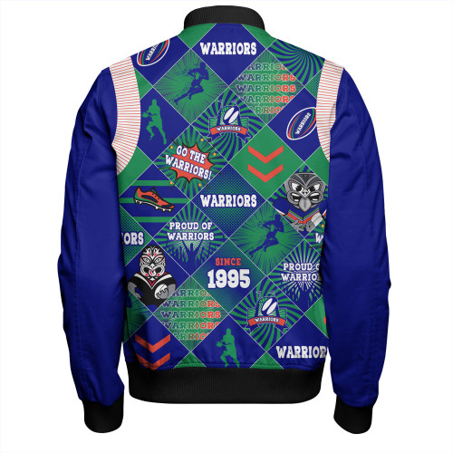 New Zealand Warriors Sport Bomber Jacket - Argyle Patterns Style Tough Fan Rugby For Life New Zealand Warriors Sport Bomber Jacket - Argyle Patterns Style Tough Fan Rugby For Life