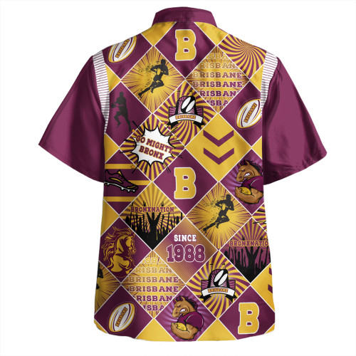 Brisbane Broncos Hawaiian Shirt - Argyle Patterns Style Tough Fan Rugby For Life Brisbane Broncos Hawaiian Shirt - Argyle Patterns Style Tough Fan Rugby For Life