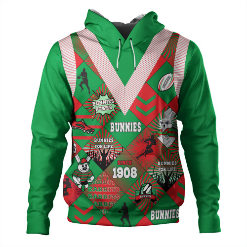 South Sydney Rabbitohs Hoodie - Argyle Patterns Style Tough Fan Rugby For Life