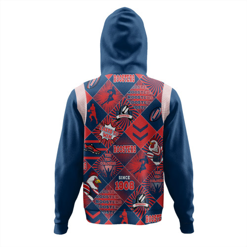 Sydney Roosters Hoodie - Argyle Patterns Style Tough Fan Rugby For Life Sydney Roosters Hoodie - Argyle Patterns Style Tough Fan Rugby For Life