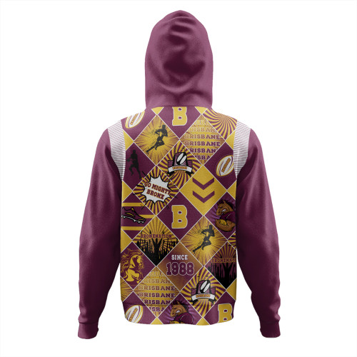 Brisbane Broncos Hoodie - Argyle Patterns Style Tough Fan Rugby For Life Brisbane Broncos Hoodie - Argyle Patterns Style Tough Fan Rugby For Life
