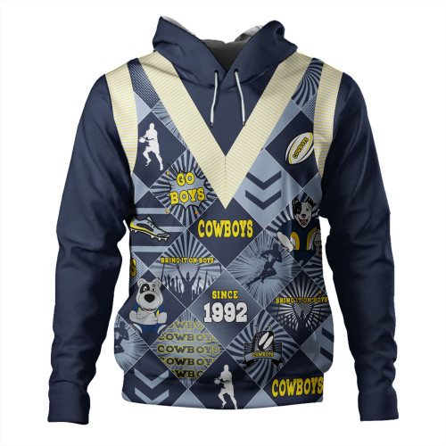 North Queensland Cowboys Hoodie - Argyle Patterns Style Tough Fan Rugby For Life