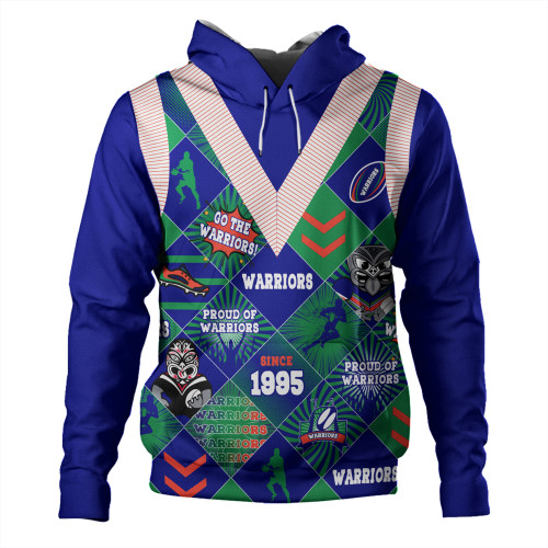 New Zealand Warriors Sport Hoodie - Argyle Patterns Style Tough Fan Rugby For Life