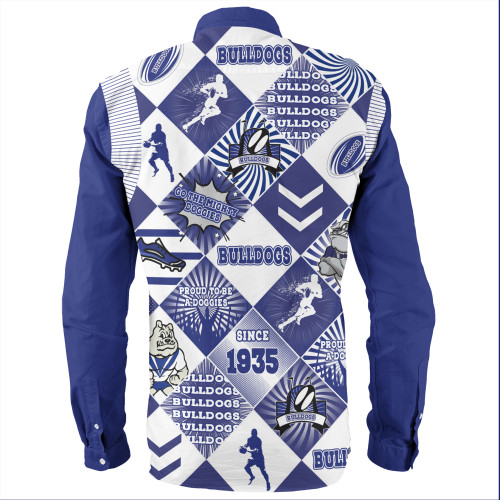 Canterbury-Bankstown Bulldogs Long Sleeve Shirt - Argyle Patterns Style Tough Fan Rugby For Life Canterbury-Bankstown Bulldogs Long Sleeve Shirt - Argyle Patterns Style Tough Fan Rugby For Life