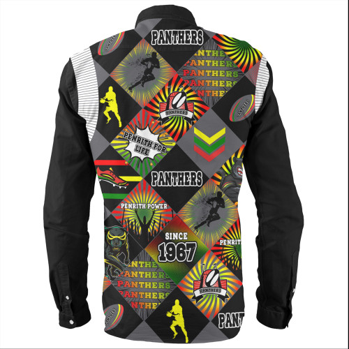 Penrith Panthers Long Sleeve Shirt - Argyle Patterns Style Tough Fan Rugby For Life