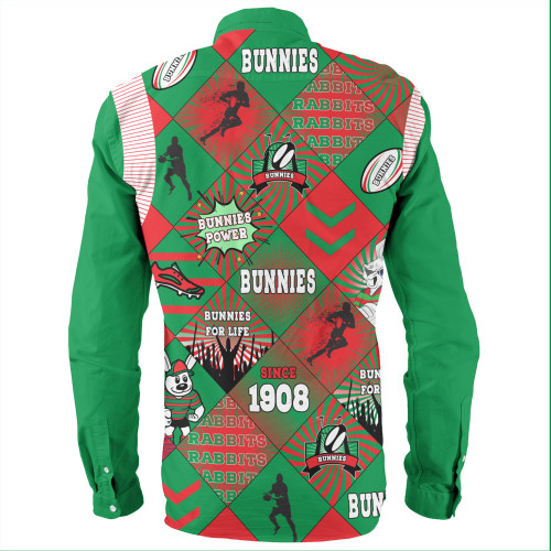 South Sydney Rabbitohs Long Sleeve Shirt - Argyle Patterns Style Tough Fan Rugby For Life South Sydney Rabbitohs Long Sleeve Shirt - Argyle Patterns Style Tough Fan Rugby For Life