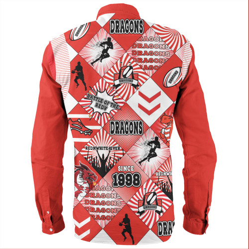 St. George Illawarra Dragons Long Sleeve Shirt - Argyle Patterns Style Tough Fan For Life