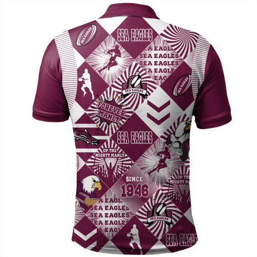Manly Warringah Sea Eagles Polo Shirt - Argyle Patterns Style Tough Fan Rugby For Life Manly Warringah Sea Eagles Polo Shirt - Argyle Patterns Style Tough Fan Rugby For Life