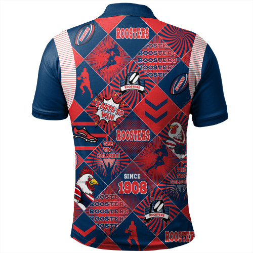 Sydney Roosters Polo Shirt - Argyle Patterns Style Tough Fan Rugby For Life Sydney Roosters Polo Shirt - Argyle Patterns Style Tough Fan Rugby For Life