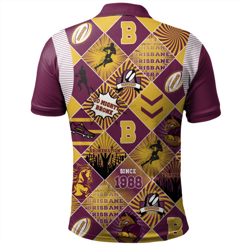 Brisbane Broncos Polo Shirt - Argyle Patterns Style Tough Fan Rugby For Life Brisbane Broncos Polo Shirt - Argyle Patterns Style Tough Fan Rugby For Life