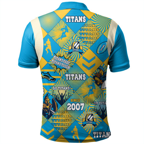 Gold Coast Titans Sport Polo Shirt - Argyle Patterns Style Tough Fan Rugby For Life Gold Coast Titans Sport Polo Shirt - Argyle Patterns Style Tough Fan Rugby For Life