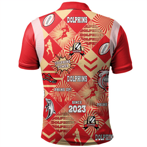 Redcliffe Dolphins Polo Shirt - Argyle Patterns Style Tough Fan Rugby For Life Redcliffe Dolphins Polo Shirt - Argyle Patterns Style Tough Fan Rugby For Life
