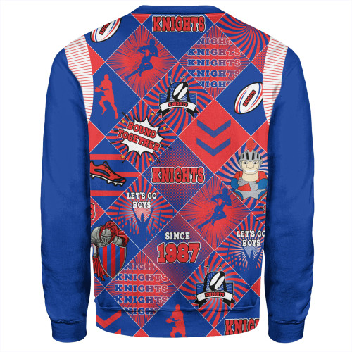 Newcastle Knights Sport Sweatshirt - Argyle Patterns Style Tough Fan Rugby For Life Newcastle Knights Sport Sweatshirt - Argyle Patterns Style Tough Fan Rugby For Life
