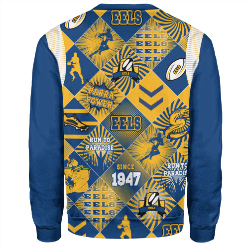 Parramatta Eels Sport Sweatshirt - Argyle Patterns Style Tough Fan Rugby For Life