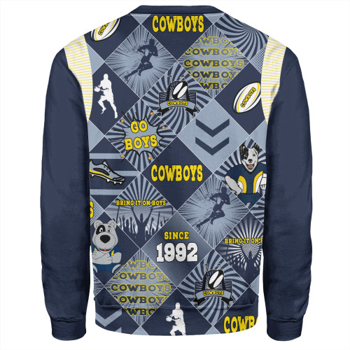North Queensland Cowboys Sweatshirt - Argyle Patterns Style Tough Fan Rugby For Life North Queensland Cowboys Sweatshirt - Argyle Patterns Style Tough Fan Rugby For Life
