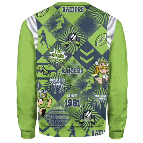 Canberra Raiders Sweatshirt - Argyle Patterns Style Tough Fan Rugby For Life Canberra Raiders Sweatshirt - Argyle Patterns Style Tough Fan Rugby For Life