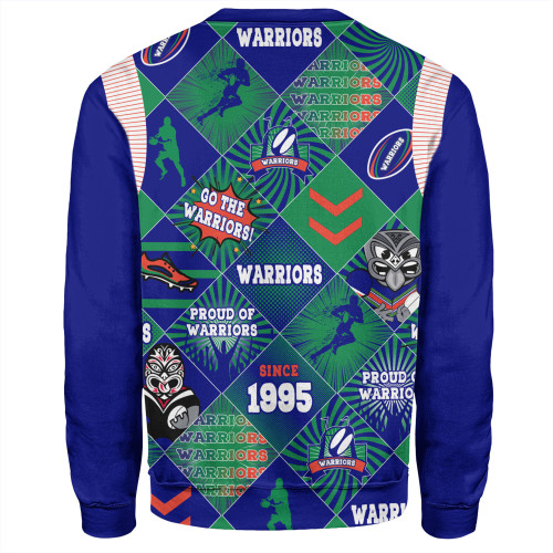 New Zealand Warriors Sport Sweatshirt - Argyle Patterns Style Tough Fan Rugby For Life New Zealand Warriors Sport Sweatshirt - Argyle Patterns Style Tough Fan Rugby For Life