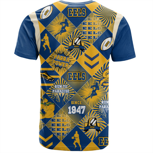 Parramatta Eels Sport T-Shirt - Argyle Patterns Style Tough Fan Rugby For Life