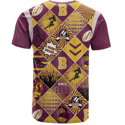 Brisbane Broncos T-Shirt - Argyle Patterns Style Tough Fan Rugby For Life Brisbane Broncos T-Shirt - Argyle Patterns Style Tough Fan Rugby For Life